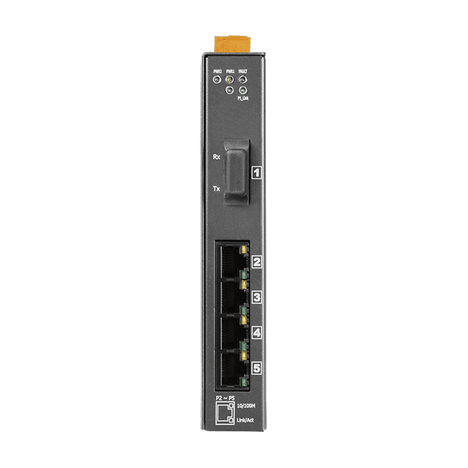 NSM-205AFC-T Unmanaged Ethernet Switch, 4 x 10/100M + 1 x Multi-Mode SC Fiber