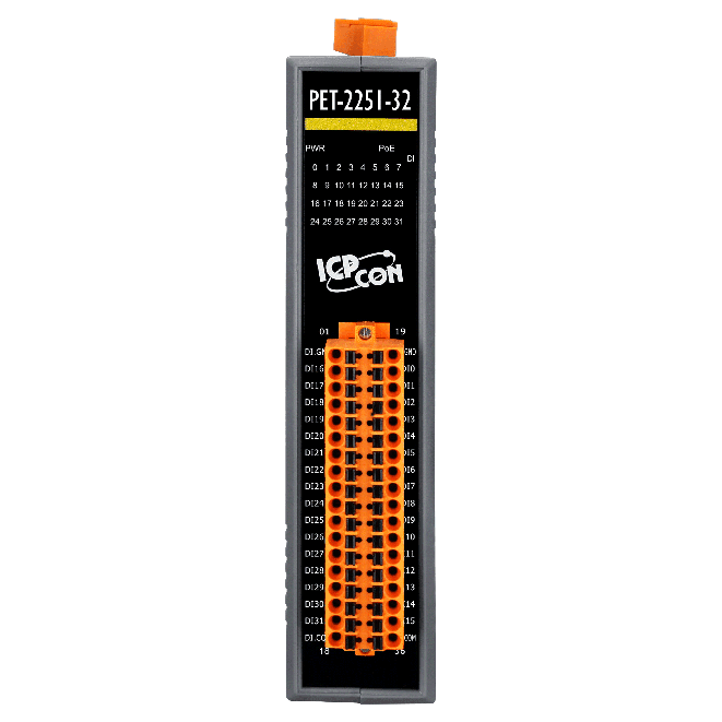 PET-2251-32 PoE Ethernet I/O Module, 32-ch Digital Input