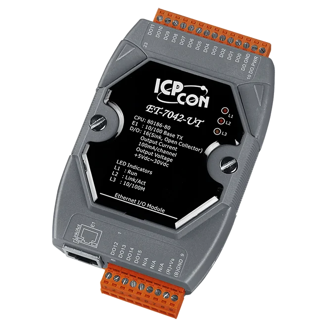 ET-7042-UT Ethernet I/O Module, 16-ch Sink-type Digital Output