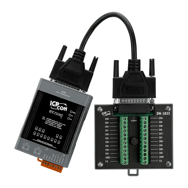ET-7219Z/S3 Ethernet I/O Module with 2-port Ethernet Switch, Universal 10-ch AI, 3-ch DO