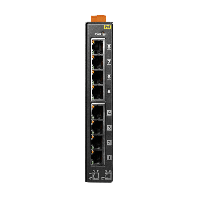 NSM-208PSE-4 8-port Unmanaged PoE Industrial Ethernet Switch, 4 PSE Ports