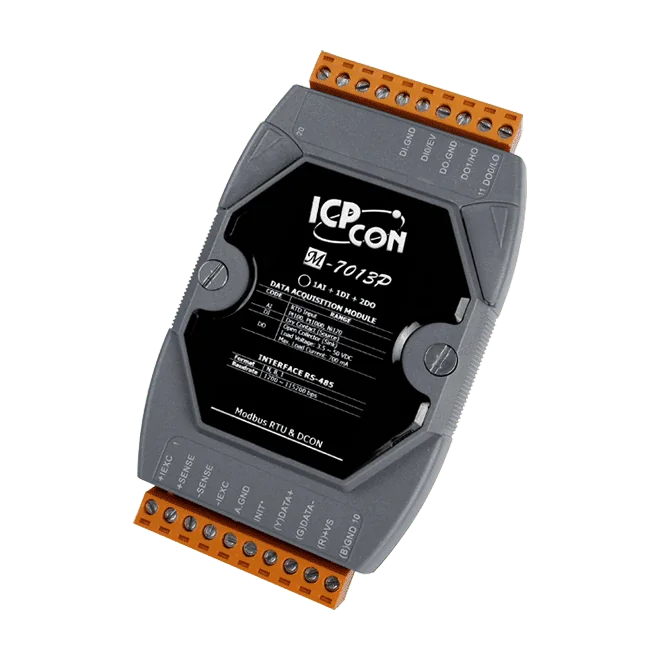 M-7013P-G RTD Input Module with 1-ch DI and 2-ch DO, Modbus RTU and DCON