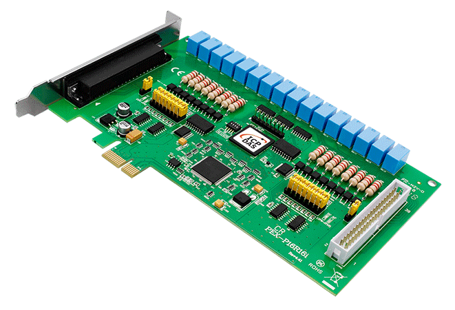 PEX-P16R16i PCI Express Board, 16-ch Isolated DI and 16-ch Relay Output
