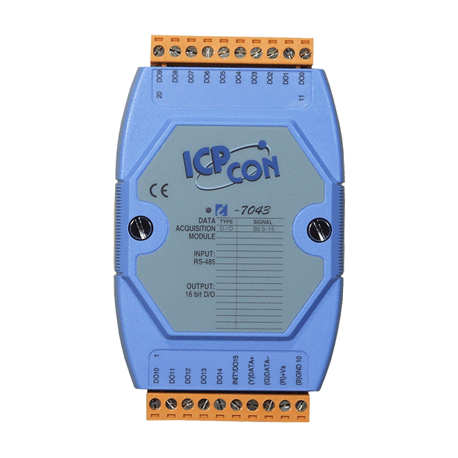 I-7043 16-ch Non-isolated Sink DO Module, RS-485 DCON Protocol
