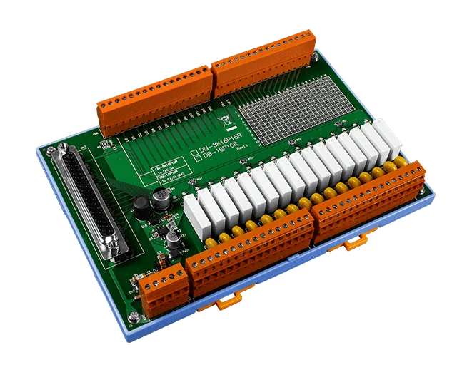 DN-8K16P16R DIN-Rail Terminal Board, 16-ch Digital Input and 16-ch Relay Output