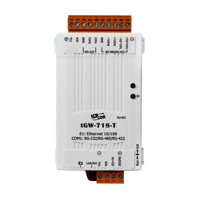 tGW-718-T Modbus TCP to RTU/ASCII Gateway, 1-port RS-232/422/485
