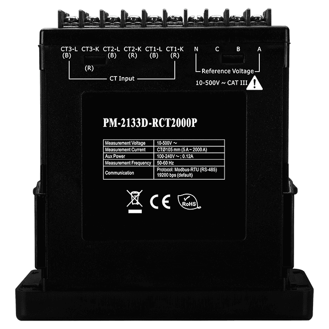 PM-2133D-RCT2000P 3-Phase Power Meter, 2000A Rogowski Coil, Modbus RTU