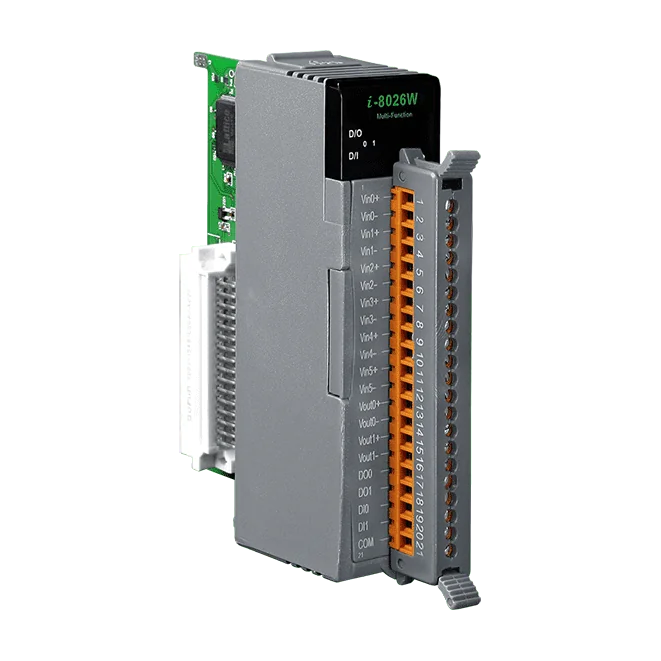 I-8026W-G Multifunction I/O Module, 6-ch AI, 2-ch AO, 2-ch DI and 2-ch DO