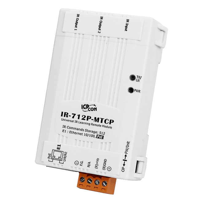 IR-712P-MTCP PoE IR Learning Module, 2-ch IR Output, Modbus TCP