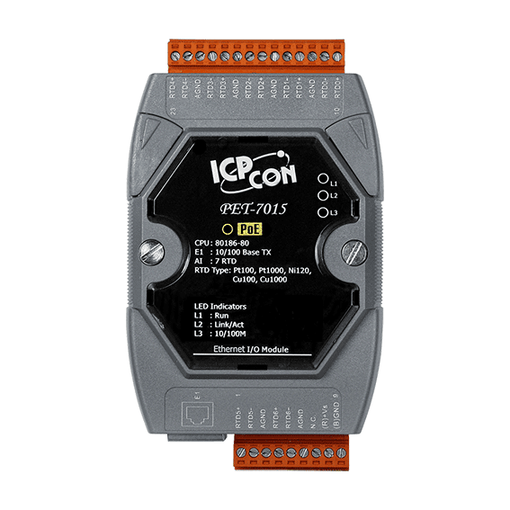 PET-7015 PoE I/O Module, 7-ch RTD Input