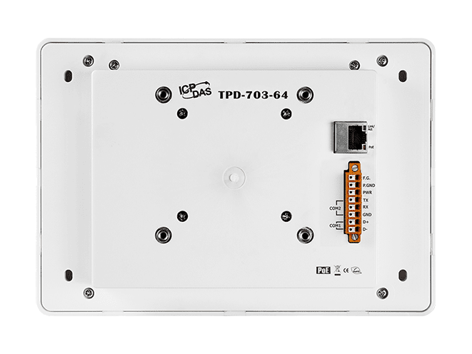 TPD-703-64 7-inch Touch HMI Device with PoE, RS-485 and RS-232