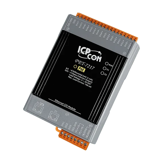 PET-7217 PoE I/O Module with 2-port Switch, 8-ch AI, 4-ch DO