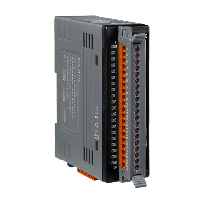 CAN-2054C CANopen Slave I/O Module, 8-ch Isolated DI and 8-ch Isolated DO