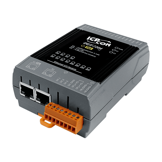 PET-7204 PoE Ethernet I/O Module, 4-ch AI, 4-ch AO, 4-ch DI