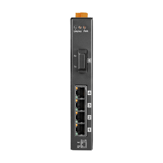 NSM-205PFC Unmanaged PoE Switch, 4 PSE Ports + 1 Multi-mode Fibre