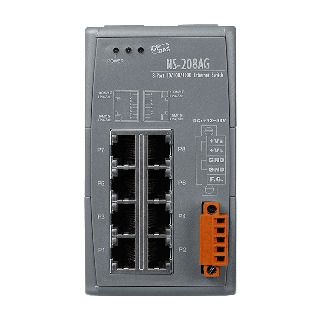 NS-208AG Unmanaged 8-Port 10/100/1000 Base-T Ethernet Switch