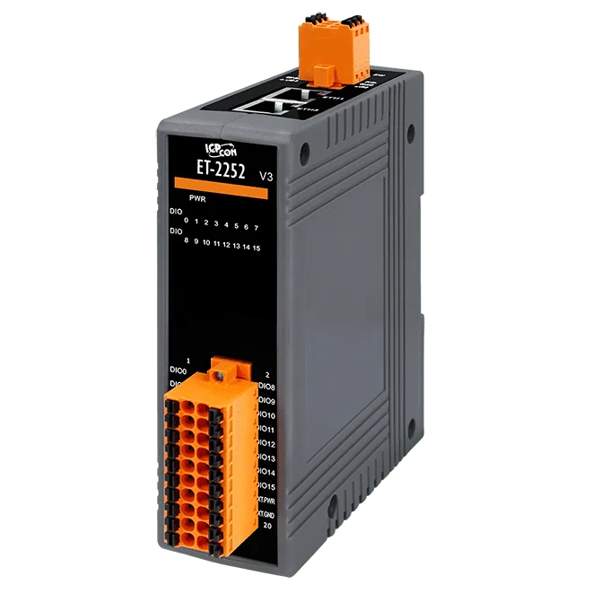 ET-2252 Ethernet I/O Module, 16-ch Universal DIO with 2-port Switch