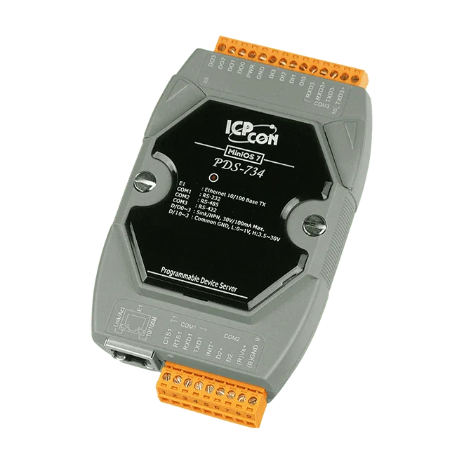 PDS-734 Programmable Serial-to-Ethernet Device Server, 4 DI/4 DO