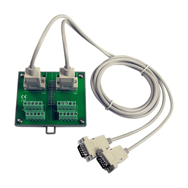 DN-09-2 Dual DB9 Male to Screw Terminal Board, 5.08 mm Pitch, DIN-rail