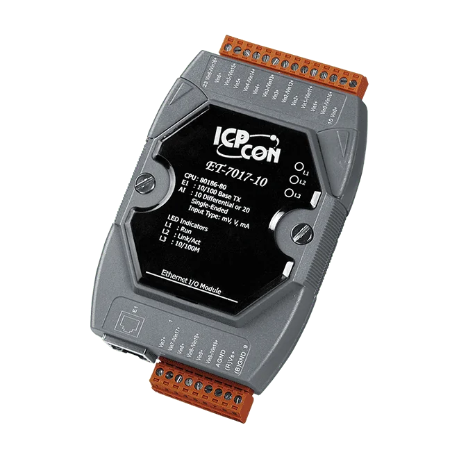 ET-7017-10 Ethernet I/O Module, 10/20-ch Analog Input