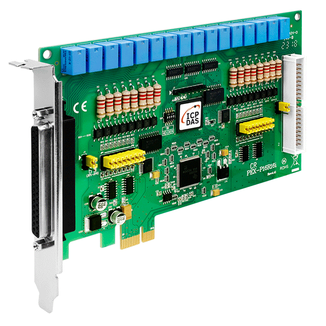 PEX-P16R16i PCI Express Board, 16-ch Isolated DI and 16-ch Relay Output