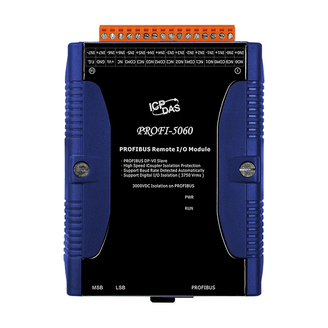 PROFI-5060 PROFIBUS DP I/O Module, 8-ch DI and 4-ch Relay Output