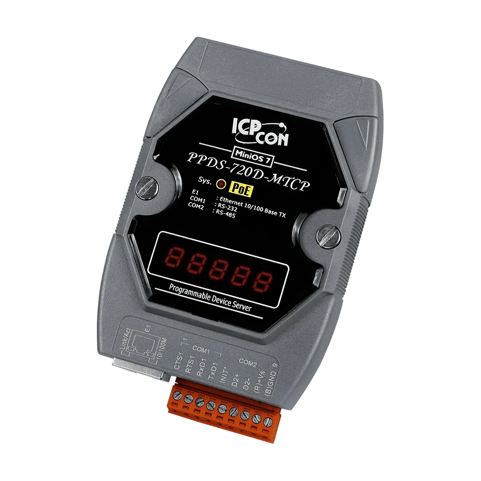 PPDS-720D-MTCP Serial-to-Ethernet Device Server with PoE, 1x RS-232/RS-485