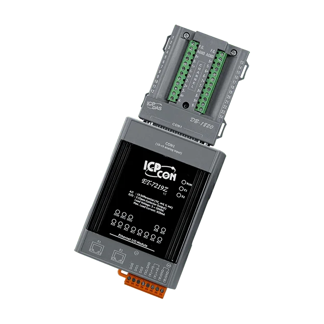 ET-7219Z/S Ethernet I/O Module with 2-port Ethernet Switch, Universal 10-ch AI, 3-ch DO