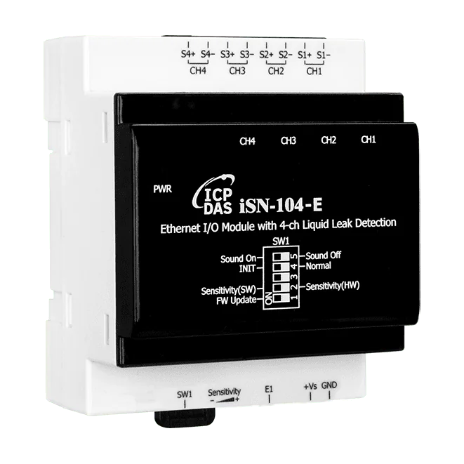 iSN-104-E Liquid Leak Detection Module, 4-ch with Modbus TCP/UDP and MQTT