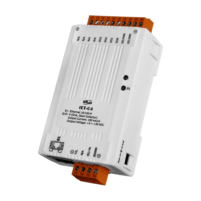 tET-C4 Tiny Ethernet Module, 4-ch Sink (NPN) Digital Output