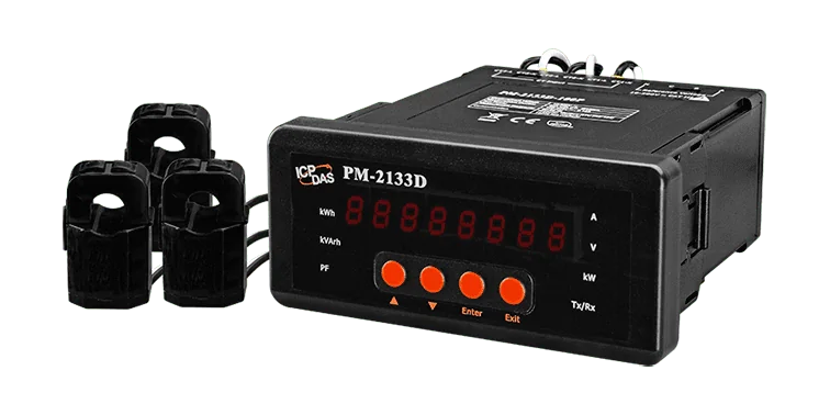PM-2133D-100P Modbus RTU Three-Phase Power Meter, 60 A Clip-on CT