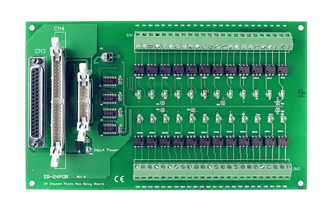 DB-24POR/D/DIN 24-ch PhotoMOS Relay Daughter Board, DIN-rail Mounting
