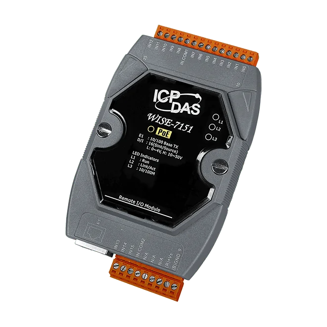 WISE-7151 Intelligent I/O Module, 16-ch DI with PoE
