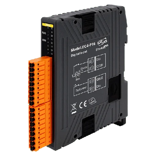 EC4-P16 EtherCAT SubDevice Slim I/O Module, 16-ch Isolated DI