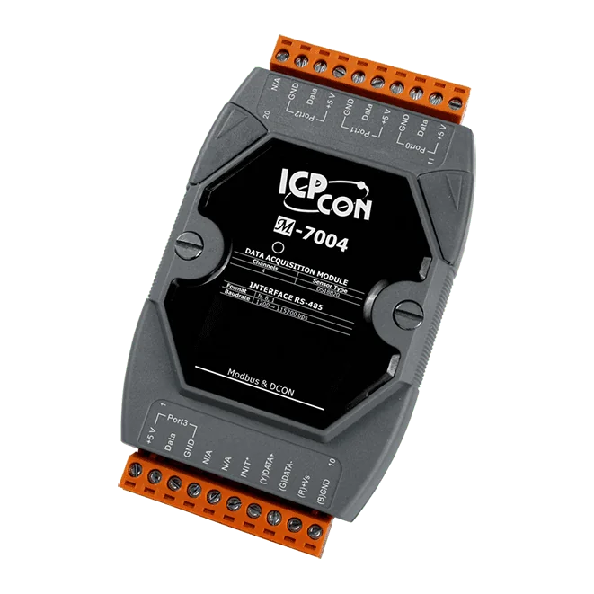M-7004-G 4-Port DS18B20 Temperature Sensor Module, DCON/Modbus RTU