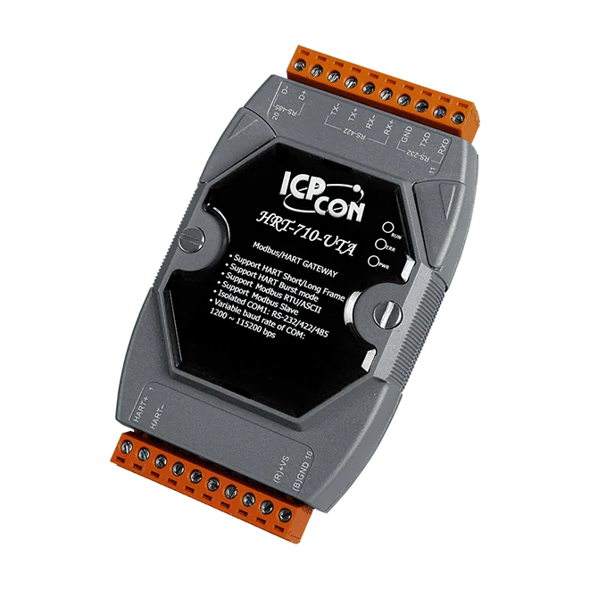 HRT-710-UTA Modbus RTU/ASCII to HART Gateway, -40 to +75 °C