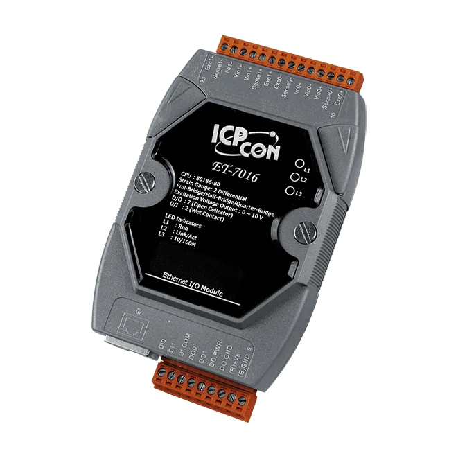 ET-7016 Ethernet I/O Module, 2-ch Strain Gauge Input, 2-ch DI, 2-ch DO