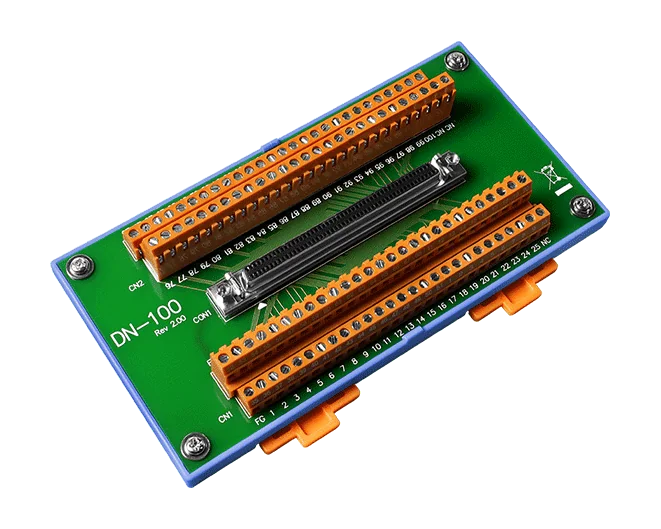DN-100 100-pin SCSI II Female Terminal Board, 3.81 mm Pitch