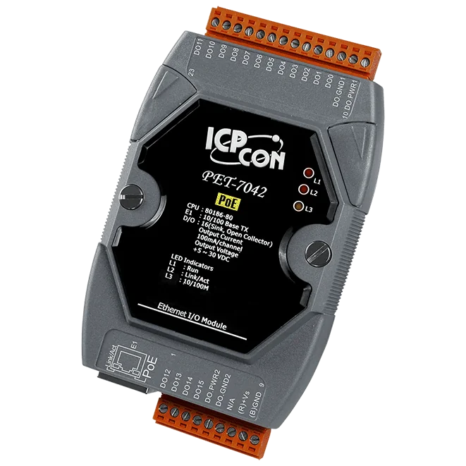 PET-7042 PoE I/O Module, 16-ch Sink-Type Digital Output