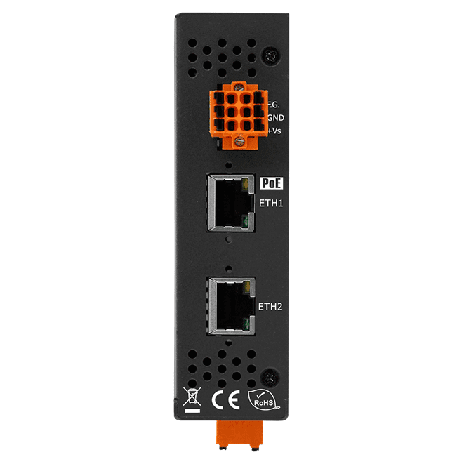 PET-2215H PoE I/O Module, 8-ch High-speed RTD Input, 2-port Ethernet Switch