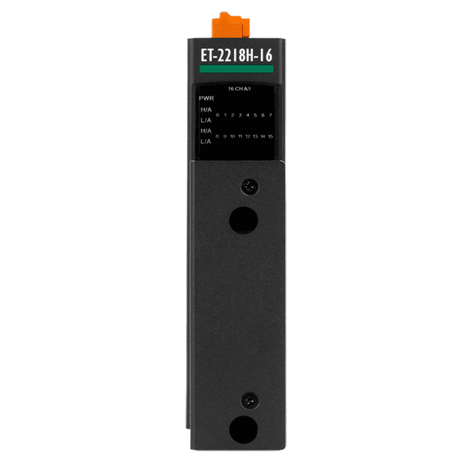 ET-2218H-16/S1 Ethernet I/O Module with 2-port Ethernet Switch, 16-ch High Speed Thermocouple Input, 100 S/s