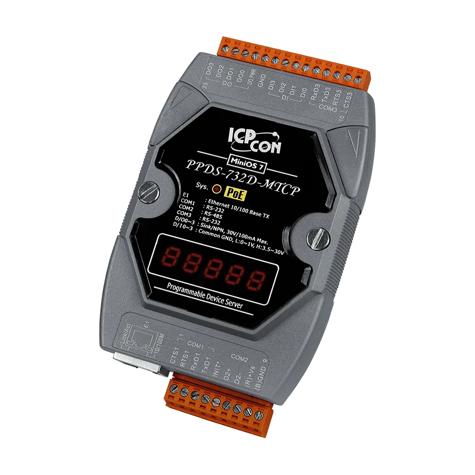 PPDS-732D-MTCP PoE Serial-to-Ethernet Device Server, Modbus TCP Gateway