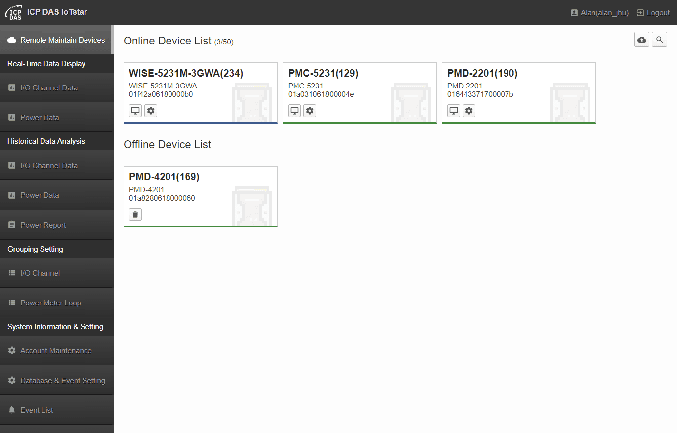 IoTstar Dashboard Service-RC500