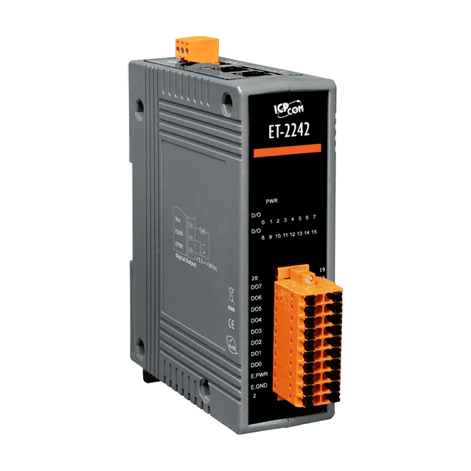 ET-2242 Ethernet I/O Module, 16-ch Digital Output (Sink) with 2-port Switch