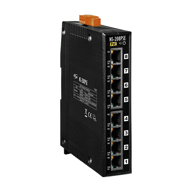 NS-208PSE 8-Port Unmanaged PoE Industrial Ethernet Switch (PSE)