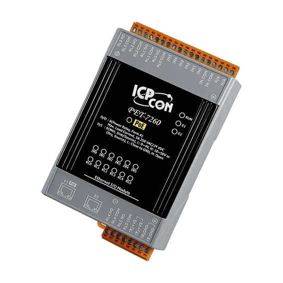 PET-7260 PoE Ethernet I/O Module, 6-ch DI and 6-ch Power Relay