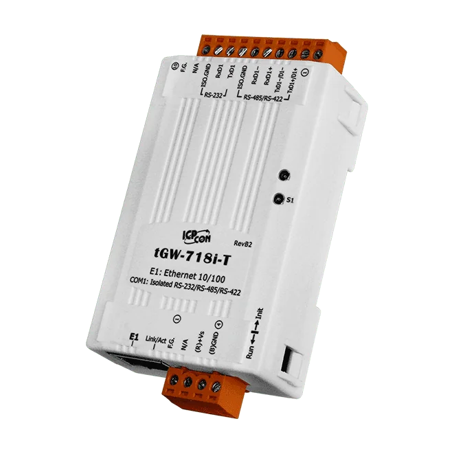 tGW-718i-T Modbus TCP to RTU/ASCII Gateway, 1-port Isolated RS-232/422/485
