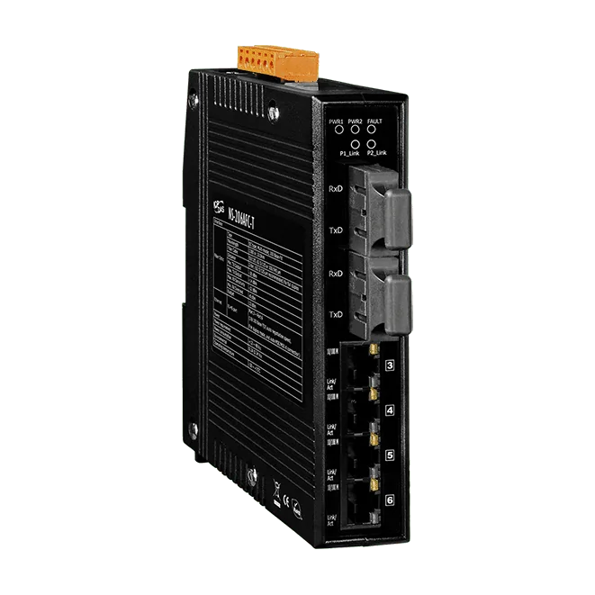 NS-206AFC-T Unmanaged Ethernet Switch, 4x RJ-45 + 2x Multi-Mode SC Fiber