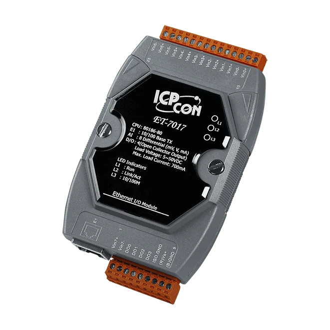 ET-7017 Ethernet I/O Module, 8-ch Analogue Input, 4-ch Digital Output